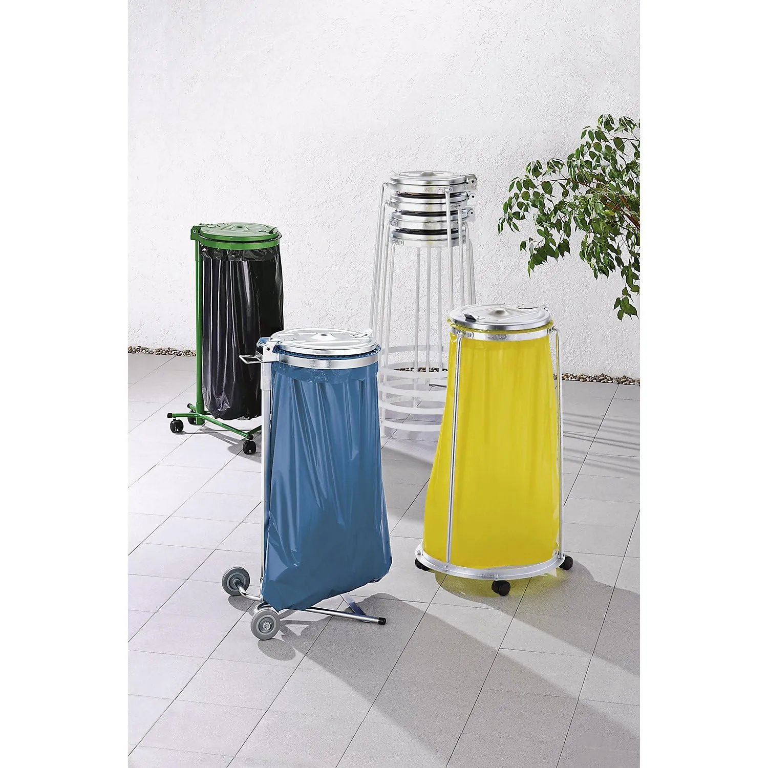 Kaiserkraft supporto sacchi rifiuti 120 litri con ruote