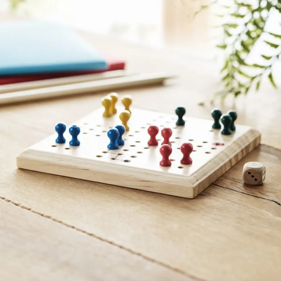 3BPRO MO6110-40 gioco Ludo in legno 12x12 cm