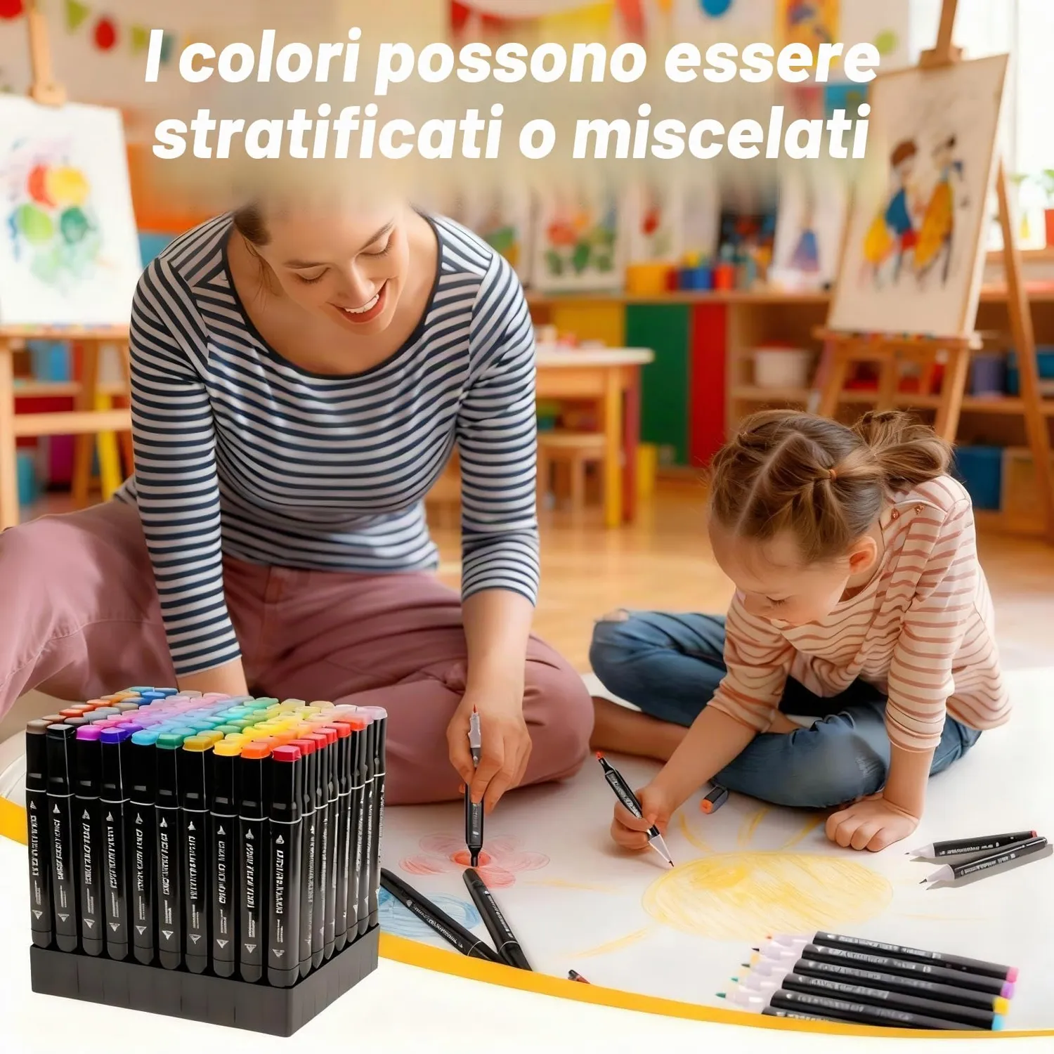 KAEFUYS Pennarelli 80 Colori Doppia Punta Alcool