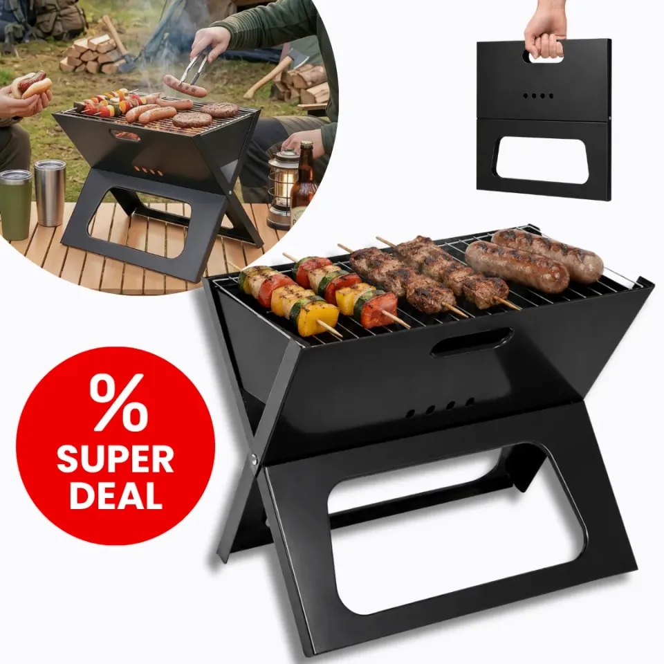 ADM 7089 barbecue pieghevole usa e getta nero