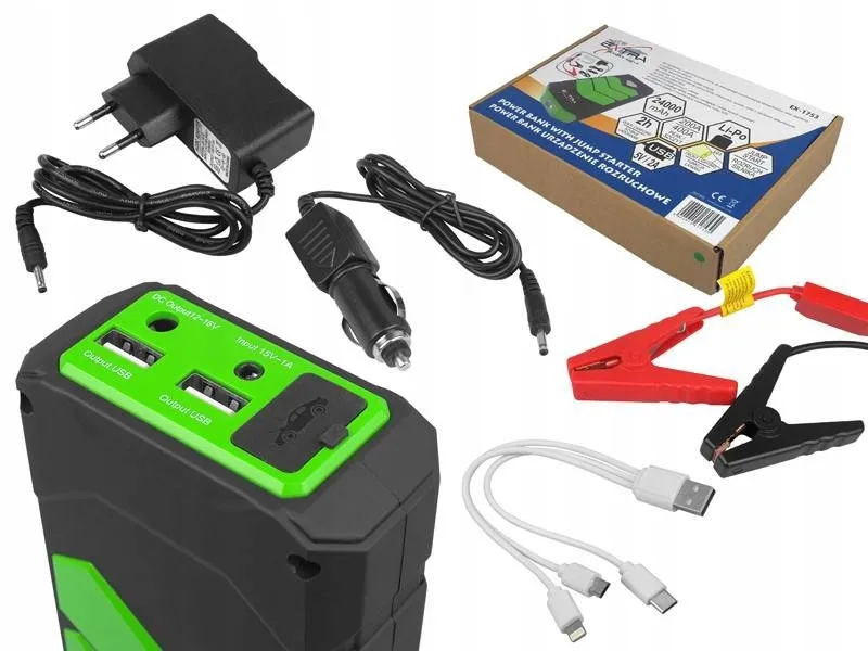 Adamanta 448 avviatore auto power bank 24000 mAh con torcia