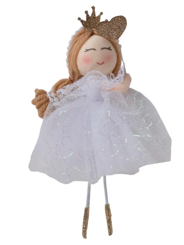 Wibra bimba 13,5 cm addobbo Natale polyresin con laccio