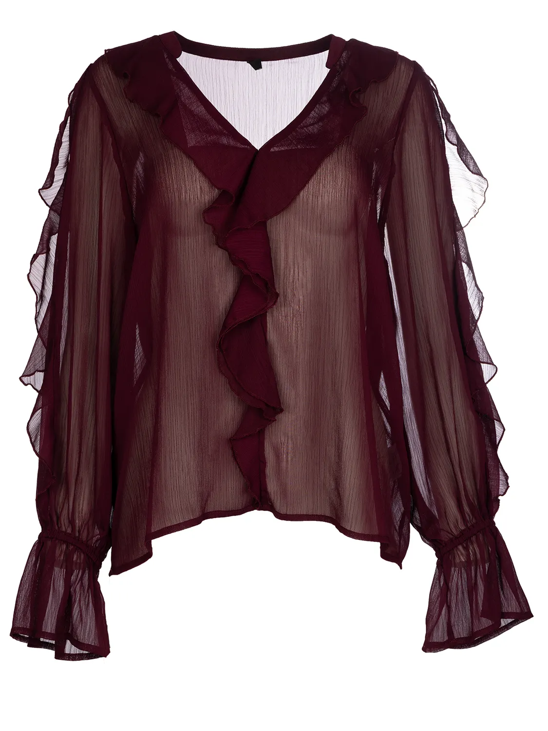 Wibra Ruffle Chiffon camicetta chiffon con volant leggera