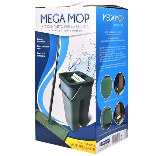Euromarketing Mega Mop mocio con secchio doppio serbatoio