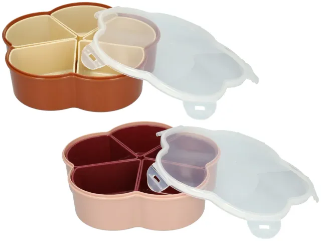 Wibra snack box fiore 5 scomparti 1500 ml con coperchio