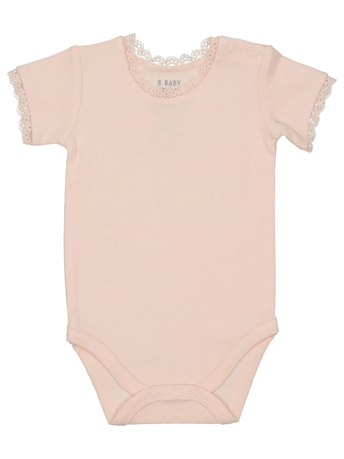 Wibra body neonato cotone manica corta con pizzo
