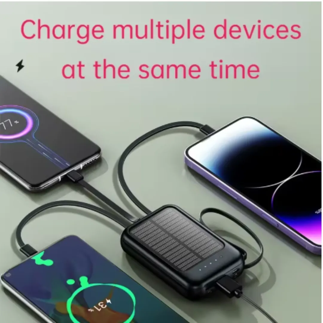 ADAMANTA 7019 power bank solare 8000mAh 4 cavi torcia