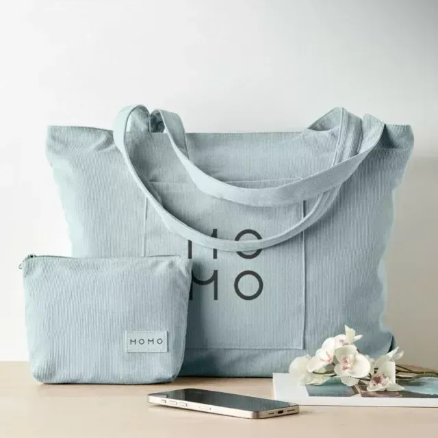 3BPRO MO2875 Borsa Shopping Velluto con Zip 39x37 cm
