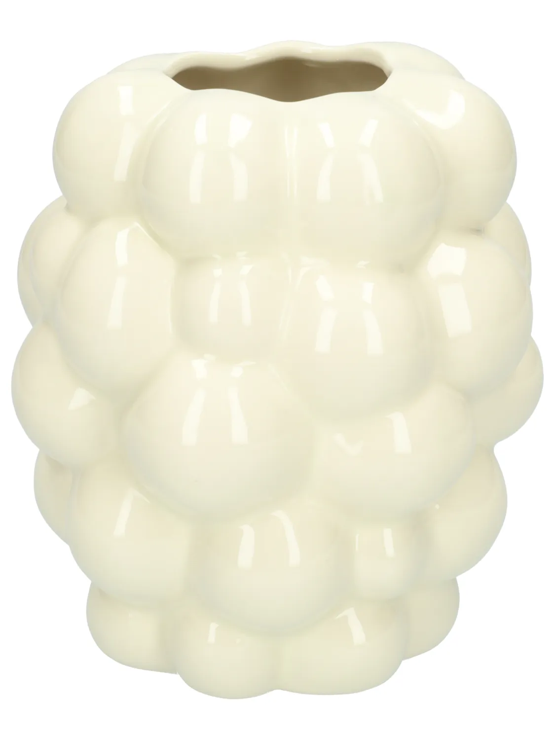 Wibra Vaso a Bolle Dolomite Bianco 14,5 cm