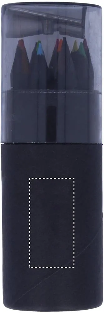IT3630-03 set 12 matite colorate nere con temperino