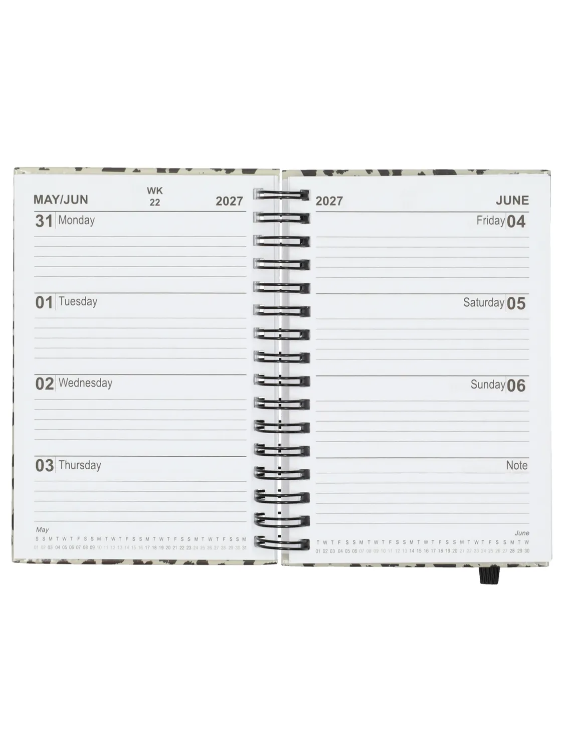 Wibra agenda 2027 tascabile a spirale 14,5x10 cm