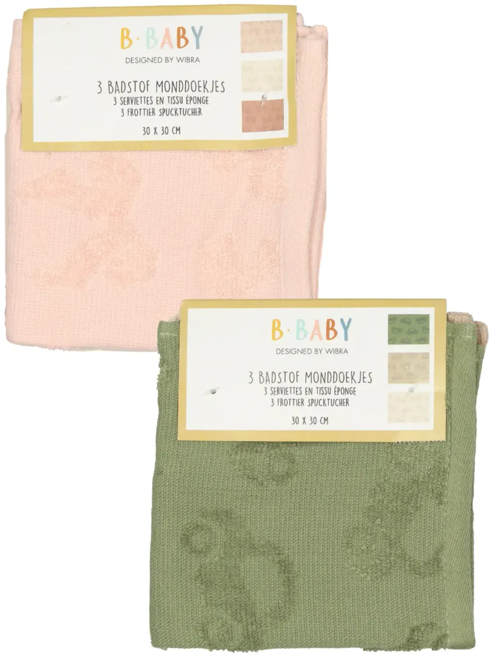 Wibra bavaglioli spugna cotone 30x30 cm 3 pezzi