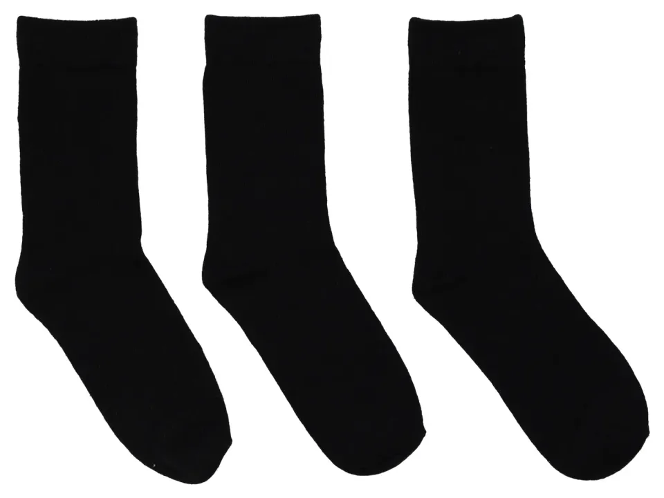 Wibra calzini bambini neri cotone 3 paia elasticizzati