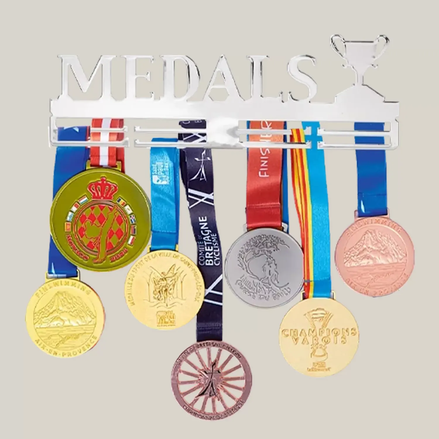 3BPRO MDR portamedaglie da parete argento Medals