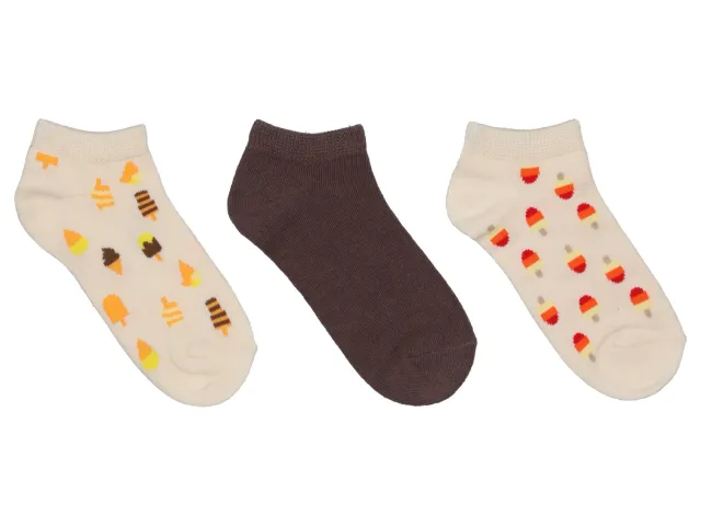 Wibra Calzini Sneakers Bambino 3 Paia con Gelati