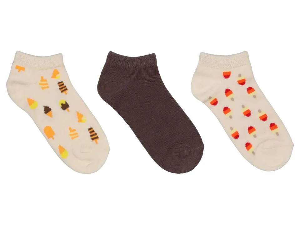 Wibra Calzini Sneakers Bambino 3 Paia con Gelati