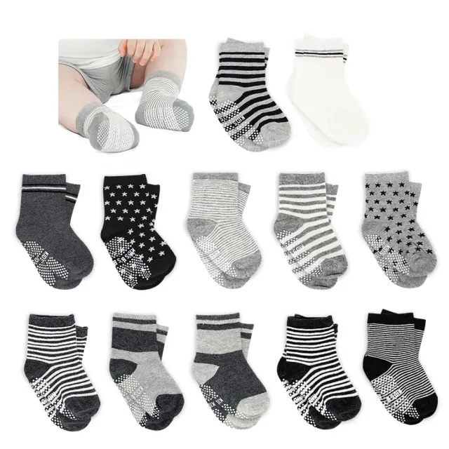 Amteker Calzini Antiscivolo Bambino 12 Paia Cotone