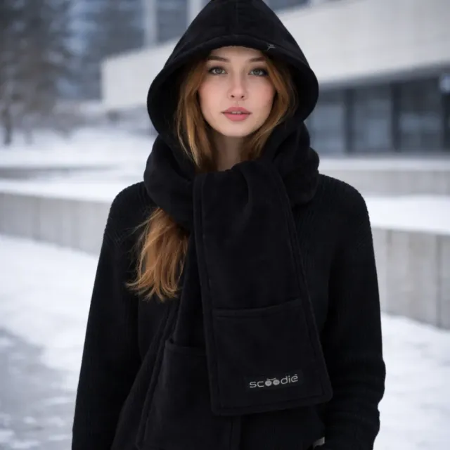 ADAMANTA Scoodie Detachable Hooded Scarf sciarpa con cappuccio in pile