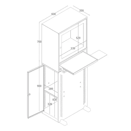Kaiserkraft Eurokraft Basic postazione PC chiusa con serratura