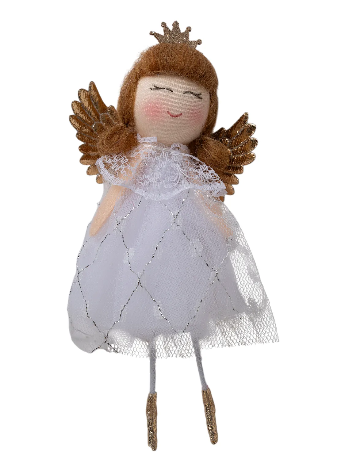 Wibra bimba 13,5 cm addobbo Natale polyresin con laccio