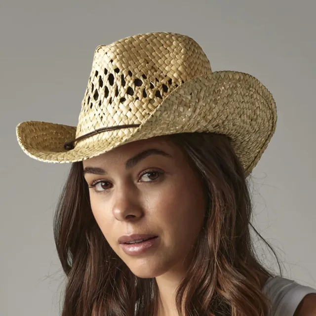 3BPRO BF735 cappello cowboy in paglia naturale