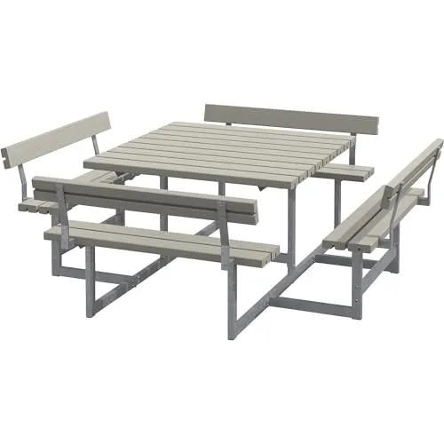 Kaiserkraft set tavolo panche esterno 8 persone legno
