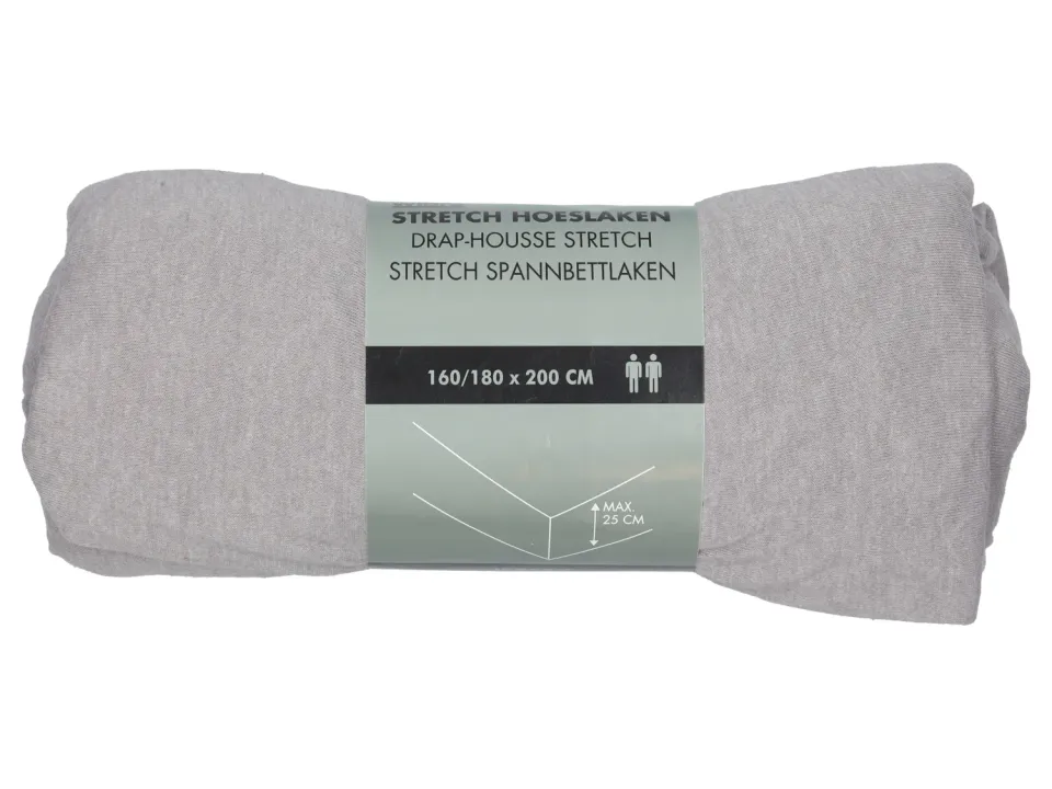 Wibra Lenzuolo con Angoli Single Jersey Grigio