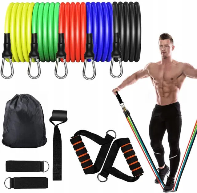 ADAMANTA 179 Set Elastici Fitness in Lattice 5 Pezzi