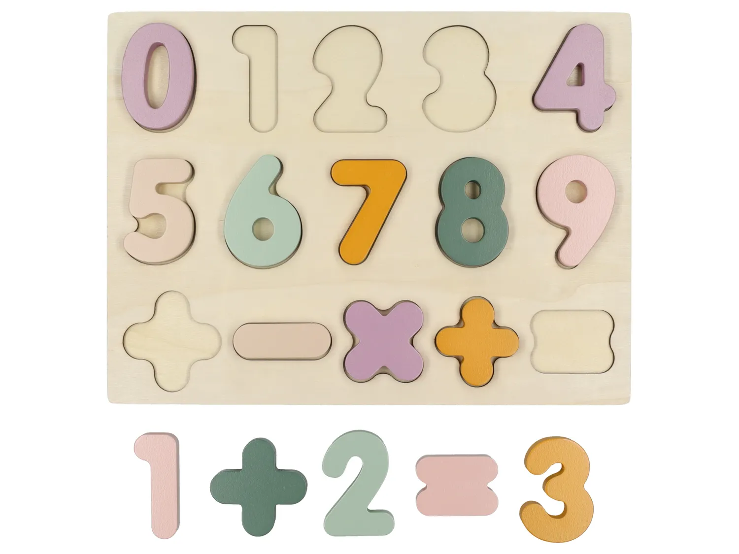 Wibra Puzzle Numeri Legno 30x22,5 cm 0-9
