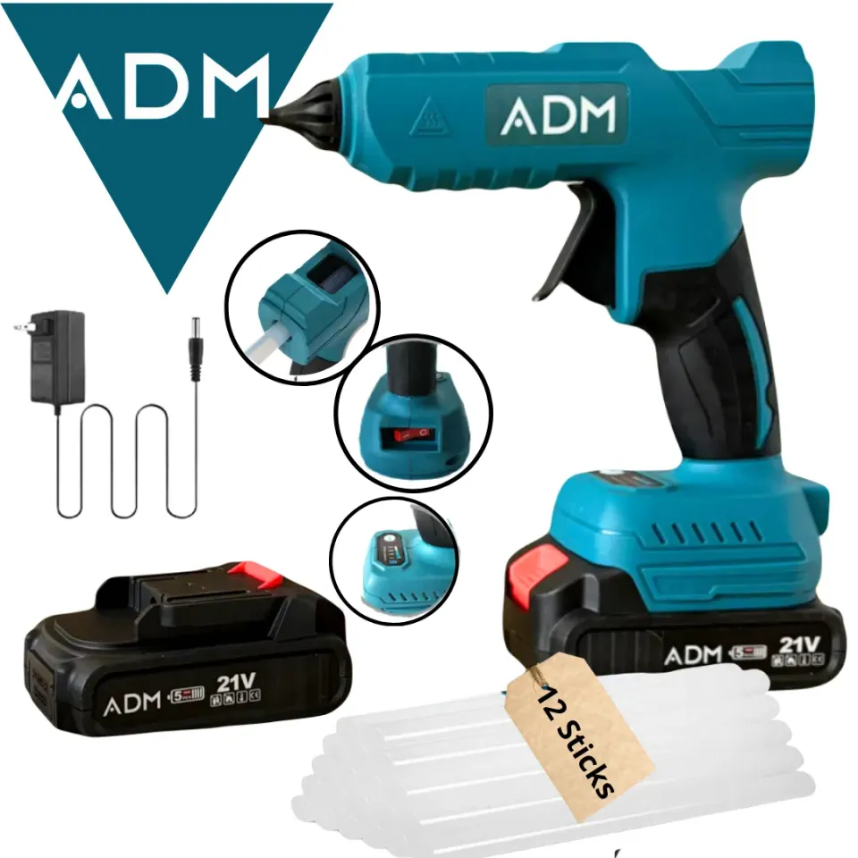 ADAMANTA ADM 7006 Pistola Colla a Caldo a Batteria 21V