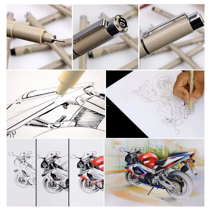 ADAMANTA FINELINER MARKERS FOR SKETCHING set pennarelli fineliner 9 pezzi punta fine