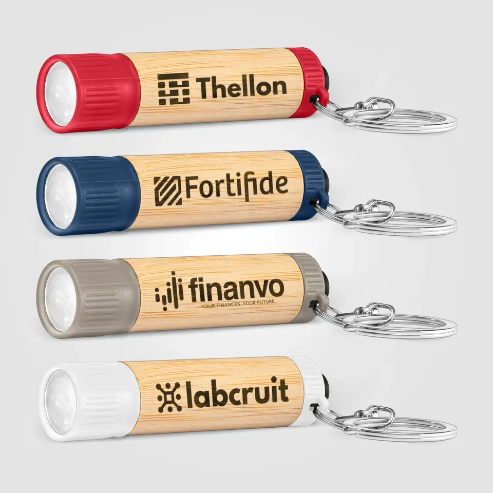 3BPRO FHQ portachiavi torcia LED in bambù
