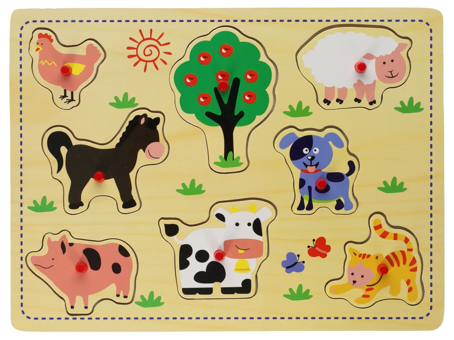 Wibra puzzle legno con manopole 29,5x21 cm