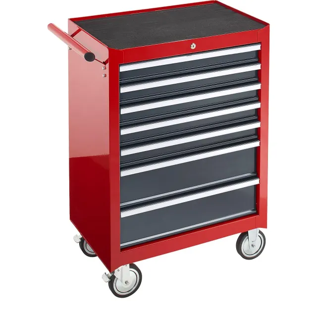 Kaiserkraft Carrello Officina Acciaio 7 Cassetti con Ruote