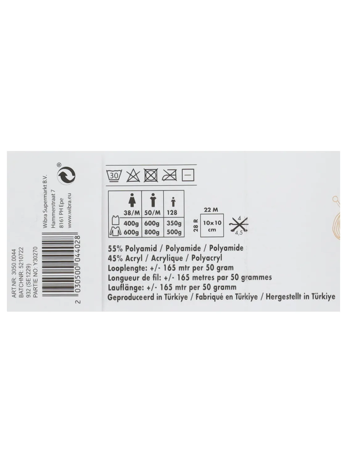 Wibra Lana filato per maglia 50 g 165 m
