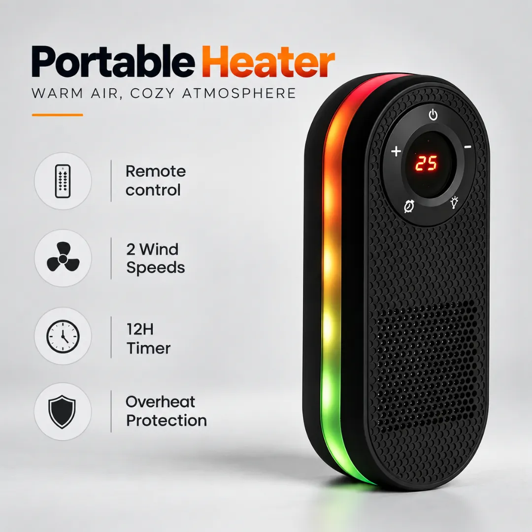 ADAMANTA ADM Mini Electric Heater SKU 7109 stufetta 1000 W
