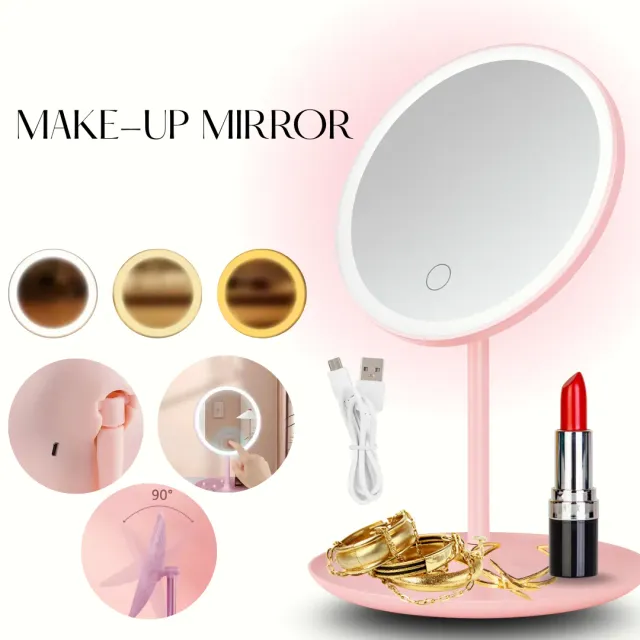 ADAMANTA 107 specchio trucco LED 3 luci ricaricabile USB