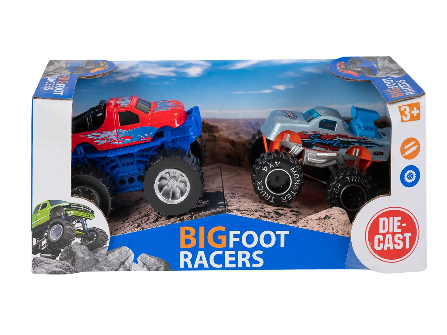 Wibra Bigfoot Racers monster truck 8 cm 2 pezzi gioco