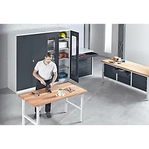 Kaiserkraft Banco da Lavoro Faggio 2000 mm 3 Cassetti 2 Ante