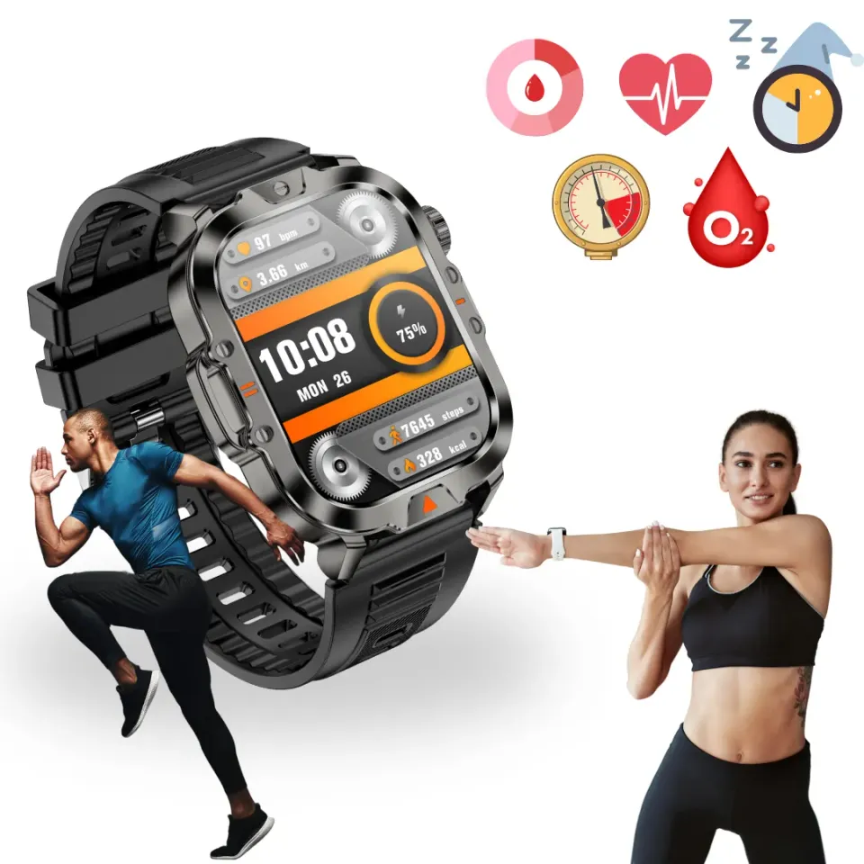 ADAMANTA V17 smartwatch impermeabile con torcia