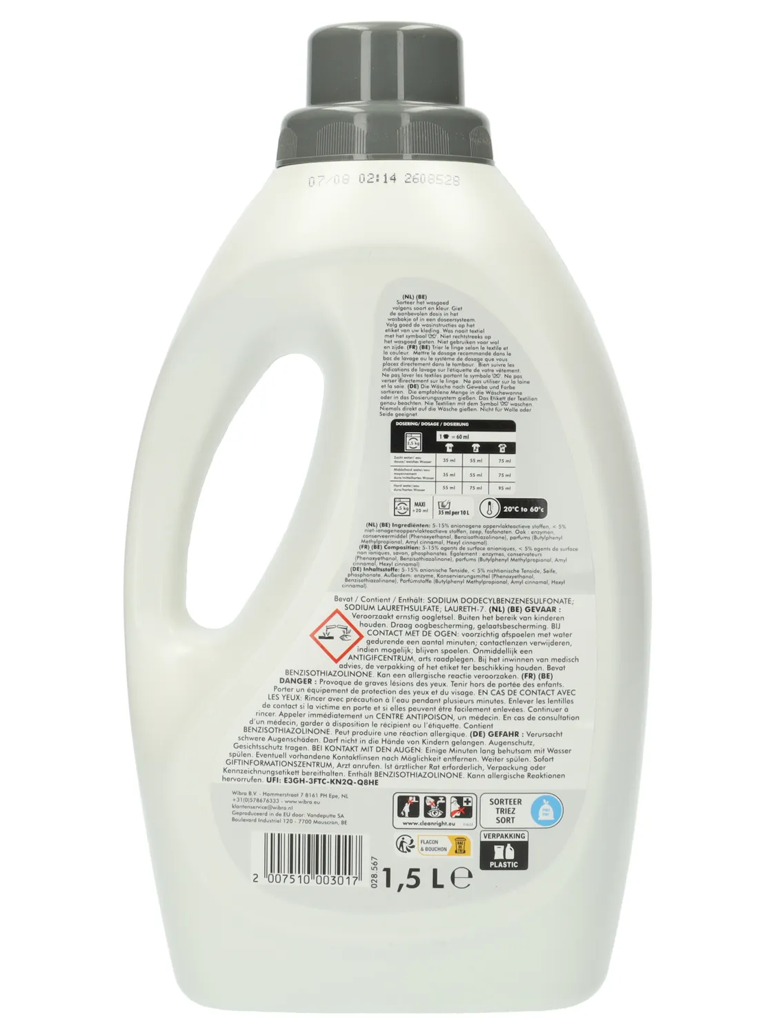 Wibra W-care detersivo liquido per bucato
