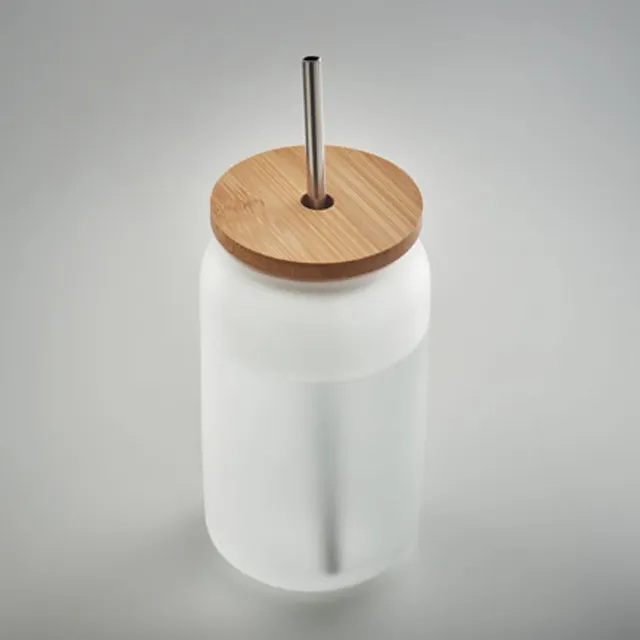 MO6919-26 bicchiere 400 ml in vetro con cannuccia