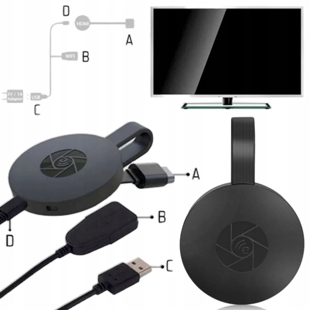 ADAMANTA Chromecast 484 chiavetta streaming 4K nero