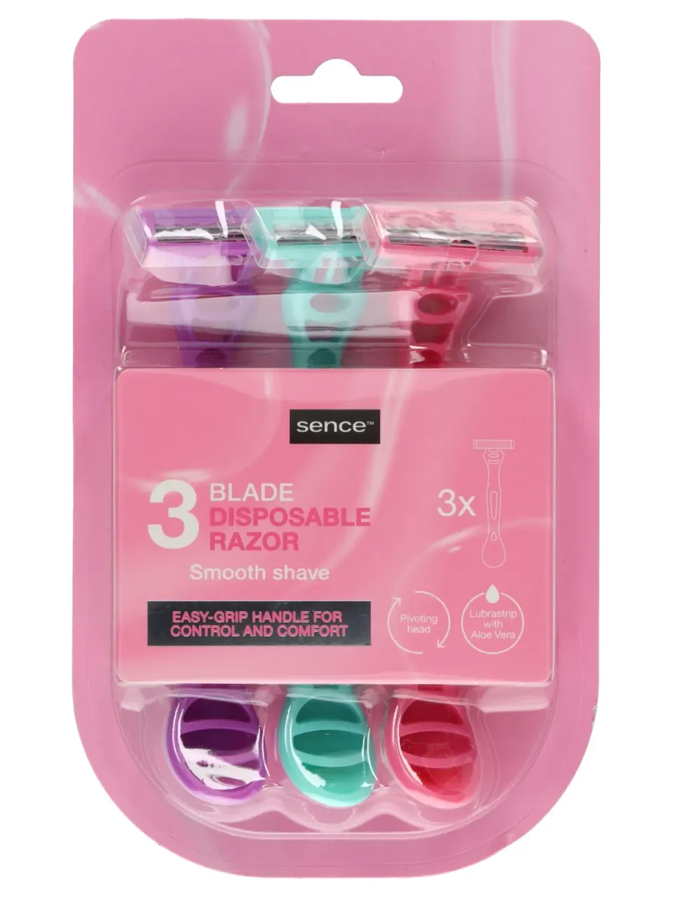 Sence Triple Blades rasoio usa e getta 3 pezzi aloe