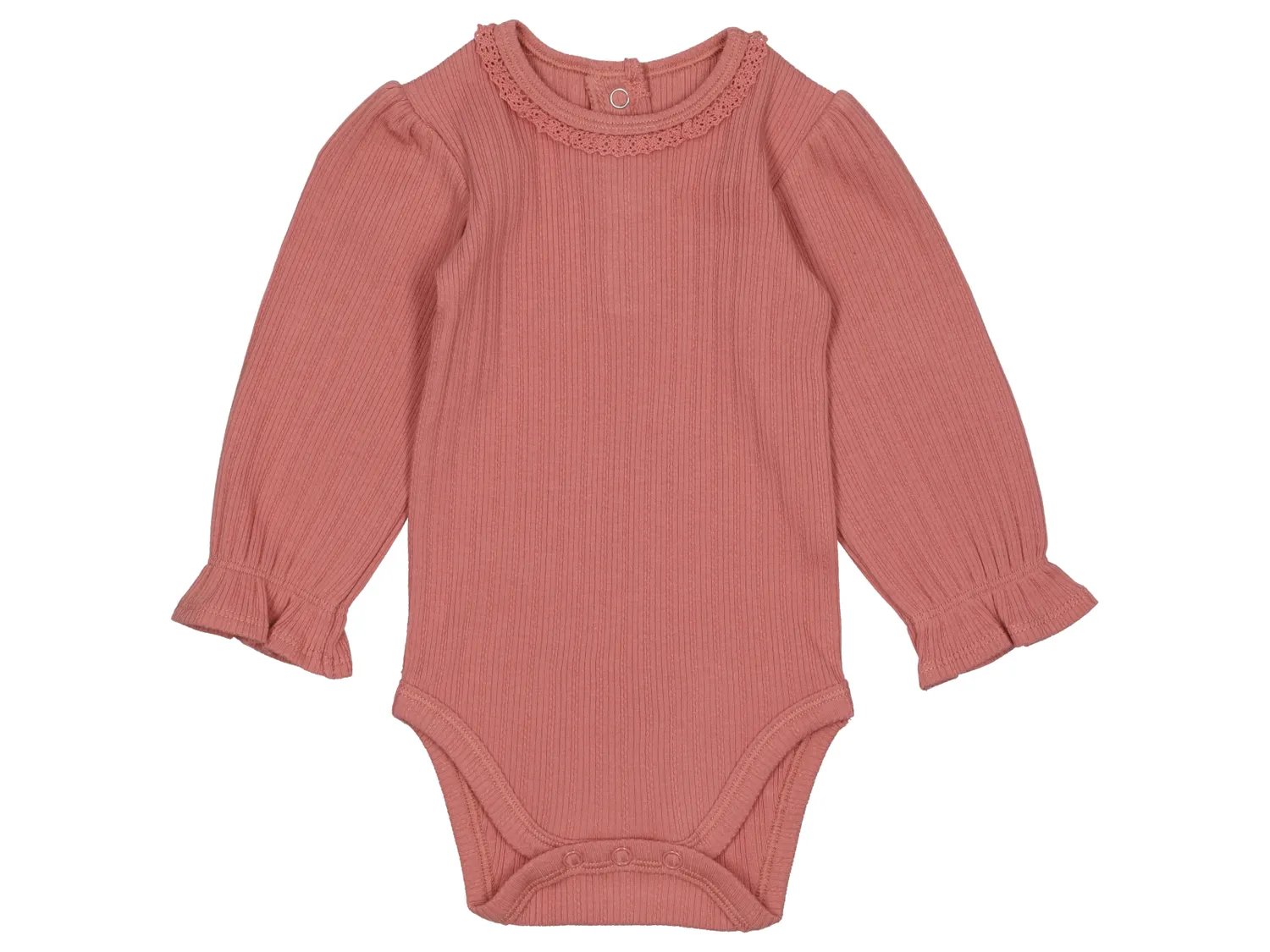Wibra body neonata maniche a sbuffo cotone con pizzo