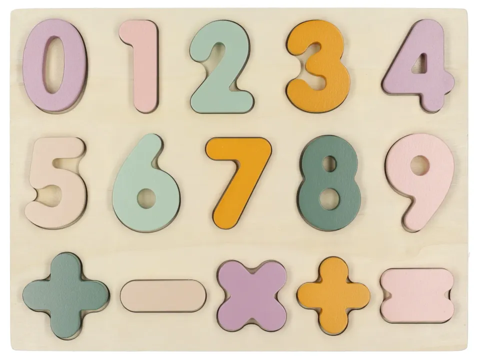 Wibra Puzzle Numeri Legno 30x22,5 cm 0-9