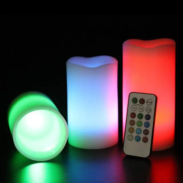 EUROMARKETING Candele LED Cera 3 Pezzi Telecomando