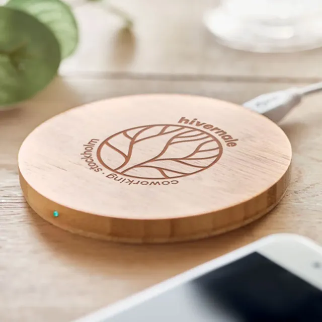 3BPRO MO9434 Caricatore Wireless Bambù Qi 5W Tondo