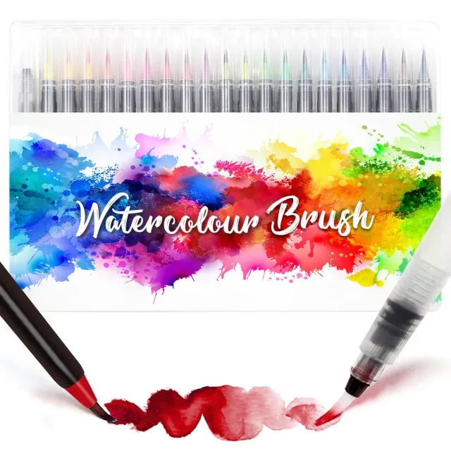 Amteker Brush Pen Lettering pennarelli acquerello 24 pezzi