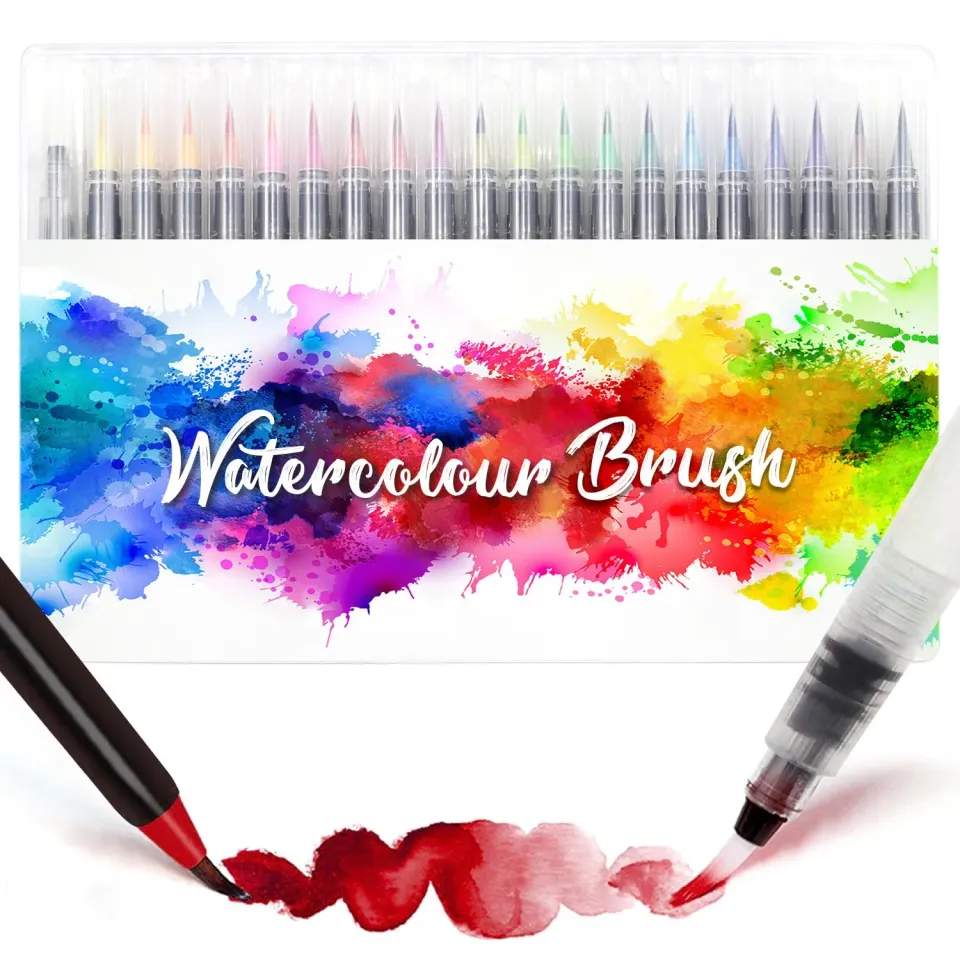 Amteker Brush Pen Lettering pennarelli acquerello 24 pezzi